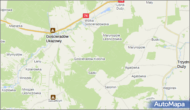 mapa Belweder, Belweder na mapie Targeo