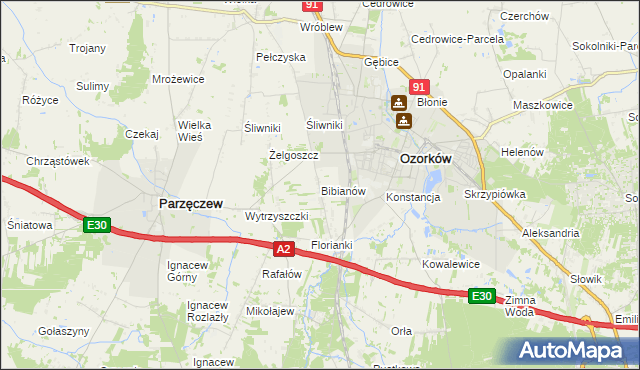 mapa Bibianów, Bibianów na mapie Targeo