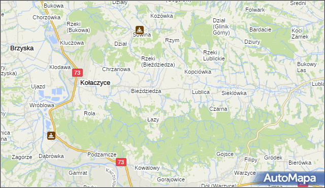 mapa Bieździadka, Bieździadka na mapie Targeo