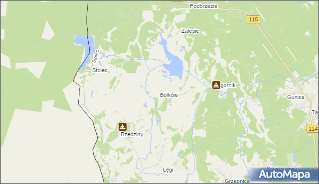 mapa Bolków gmina Dobra (Szczecińska), Bolków gmina Dobra (Szczecińska) na mapie Targeo