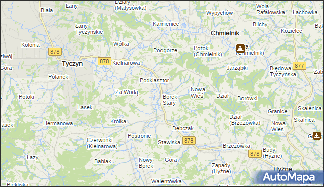 mapa Borek Stary, Borek Stary na mapie Targeo