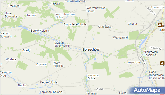 mapa Borzechów, Borzechów na mapie Targeo