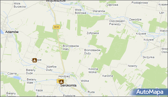 mapa Bronisławów Duży, Bronisławów Duży na mapie Targeo