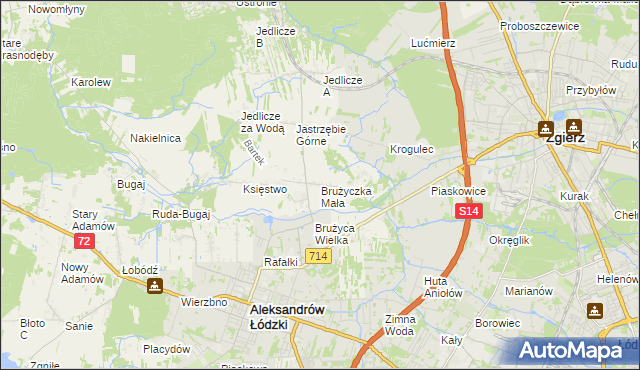 mapa Brużyczka Mała, Brużyczka Mała na mapie Targeo