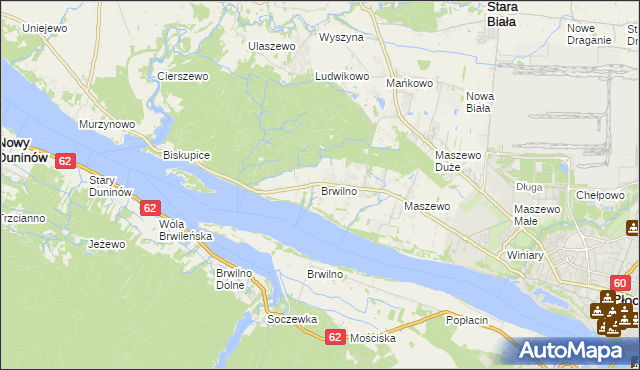 mapa Brwilno gmina Stara Biała, Brwilno gmina Stara Biała na mapie Targeo