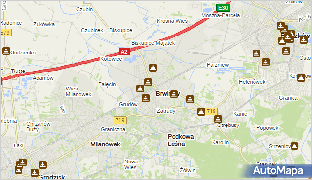 mapa Brwinów, Brwinów na mapie Targeo