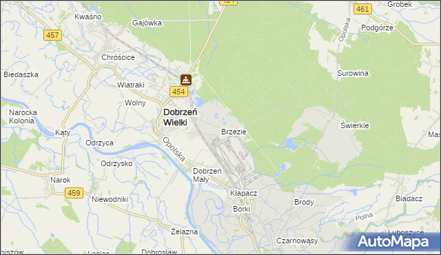 mapa Brzezie gmina Dobrzeń Wielki, Brzezie gmina Dobrzeń Wielki na mapie Targeo