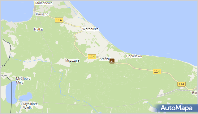 mapa Brzózki gmina Nowe Warpno, Brzózki gmina Nowe Warpno na mapie Targeo