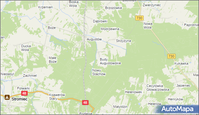 mapa Budy Augustowskie, Budy Augustowskie na mapie Targeo