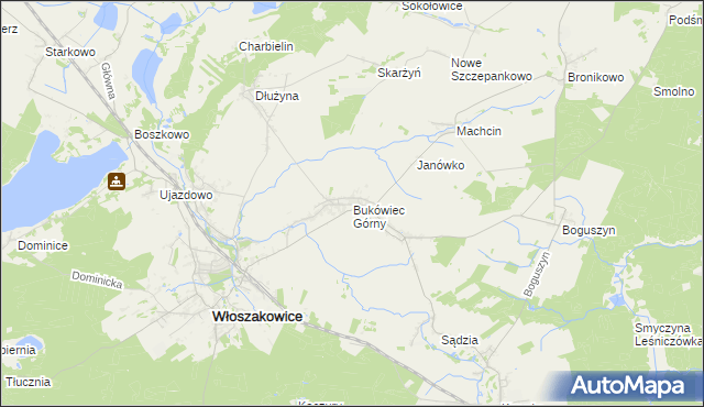 mapa Bukówiec Górny, Bukówiec Górny na mapie Targeo