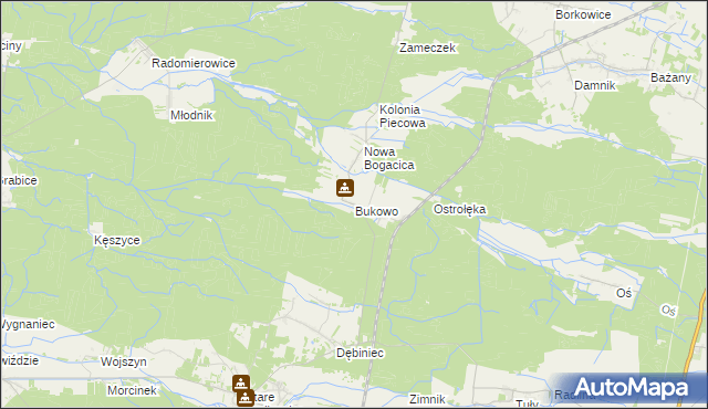 mapa Bukowo gmina Murów, Bukowo gmina Murów na mapie Targeo
