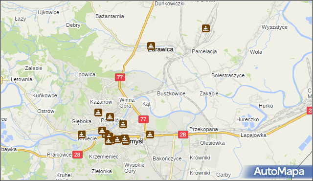 mapa Buszkowice gmina Żurawica, Buszkowice gmina Żurawica na mapie Targeo