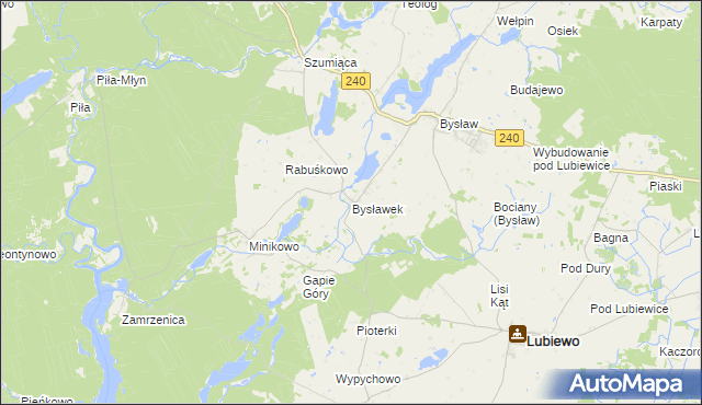 mapa Bysławek, Bysławek na mapie Targeo