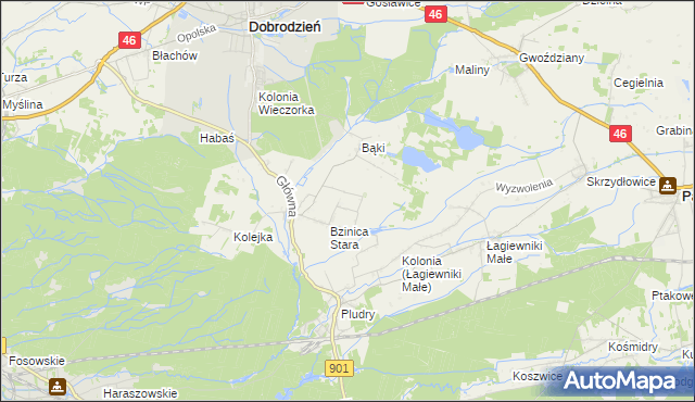 mapa Bzinica Nowa, Bzinica Nowa na mapie Targeo