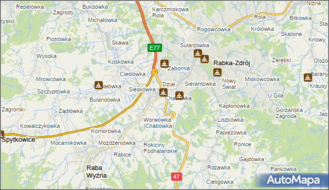 mapa Chabówka, Chabówka na mapie Targeo