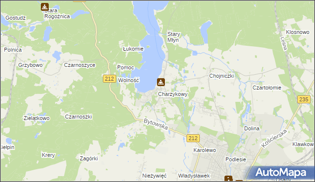 mapa Charzykowy, Charzykowy na mapie Targeo