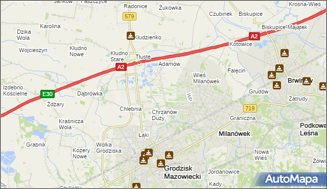 mapa Chrzanów Mały, Chrzanów Mały na mapie Targeo