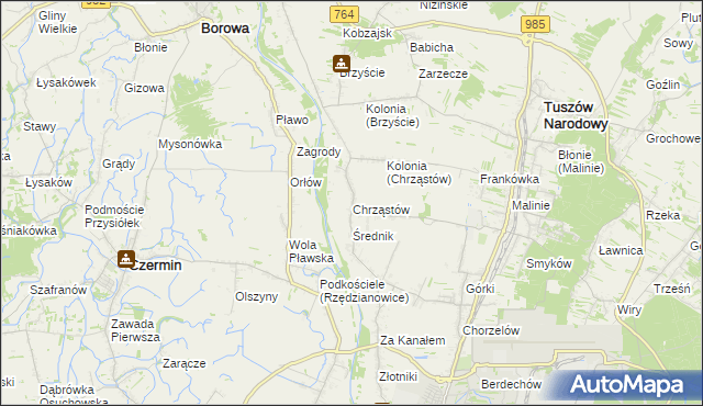 mapa Chrząstów gmina Mielec, Chrząstów gmina Mielec na mapie Targeo