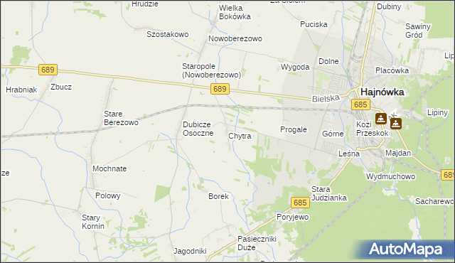 mapa Chytra, Chytra na mapie Targeo