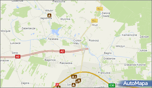 mapa Cicibór Duży, Cicibór Duży na mapie Targeo