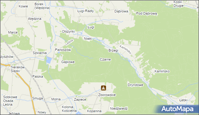 mapa Czarne gmina Ciasna, Czarne gmina Ciasna na mapie Targeo
