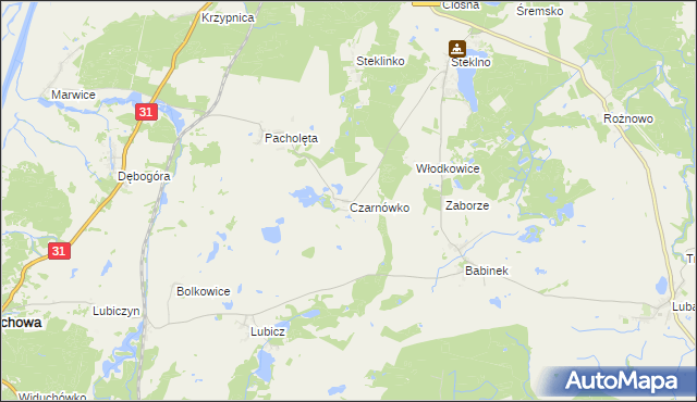 mapa Czarnówko gmina Widuchowa, Czarnówko gmina Widuchowa na mapie Targeo