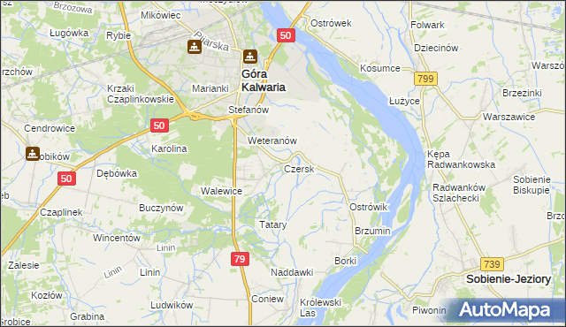mapa Czersk gmina Góra Kalwaria, Czersk gmina Góra Kalwaria na mapie Targeo