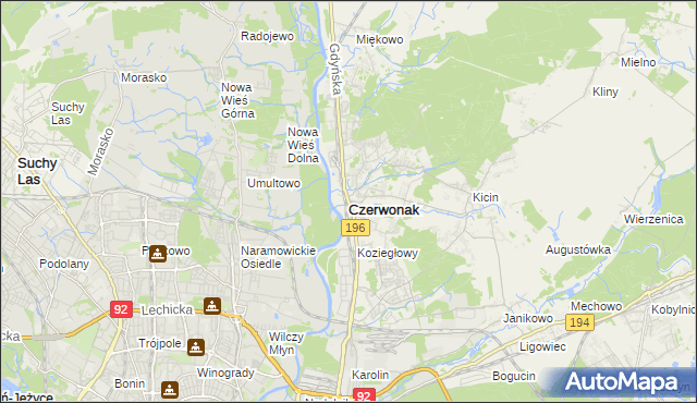 mapa Czerwonak, Czerwonak na mapie Targeo