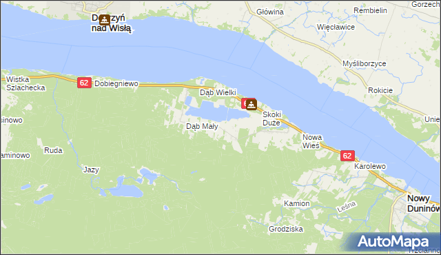 mapa Dąb Polski, Dąb Polski na mapie Targeo