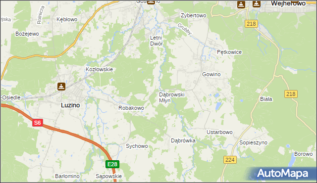 mapa Dąbrowski Młyn, Dąbrowski Młyn na mapie Targeo