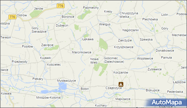 mapa Dalechowice, Dalechowice na mapie Targeo