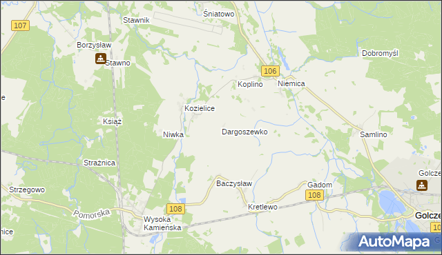 mapa Dargoszewko, Dargoszewko na mapie Targeo