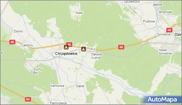 mapa Dębska Kuźnia, Dębska Kuźnia na mapie Targeo