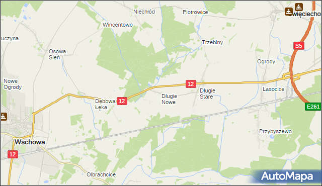 mapa Długie Nowe, Długie Nowe na mapie Targeo