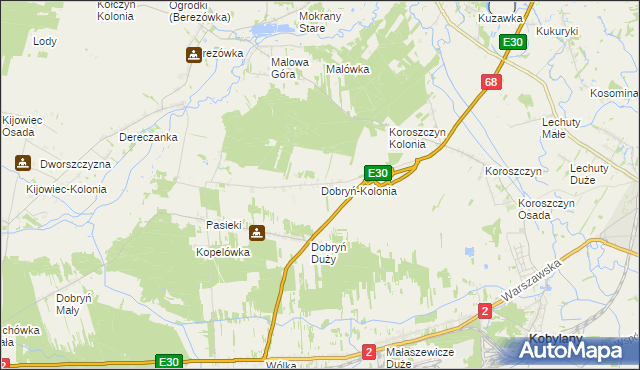 mapa Dobryń-Kolonia, Dobryń-Kolonia na mapie Targeo