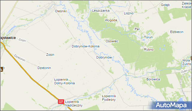 mapa Dobryniów, Dobryniów na mapie Targeo