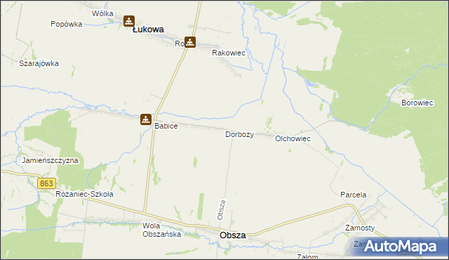 mapa Dorbozy, Dorbozy na mapie Targeo