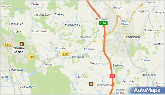 mapa Droszów, Droszów na mapie Targeo