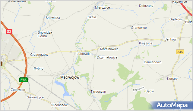 mapa Drzymałowice, Drzymałowice na mapie Targeo