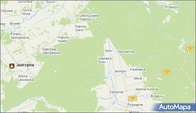 mapa Gajówka Stoki, Gajówka Stoki na mapie Targeo