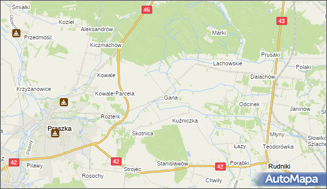 mapa Gana, Gana na mapie Targeo