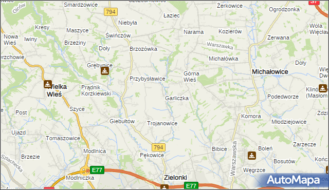 mapa Garliczka, Garliczka na mapie Targeo