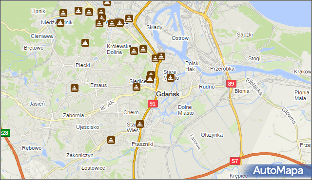 mapa Gdańska, Gdańsk na mapie Targeo