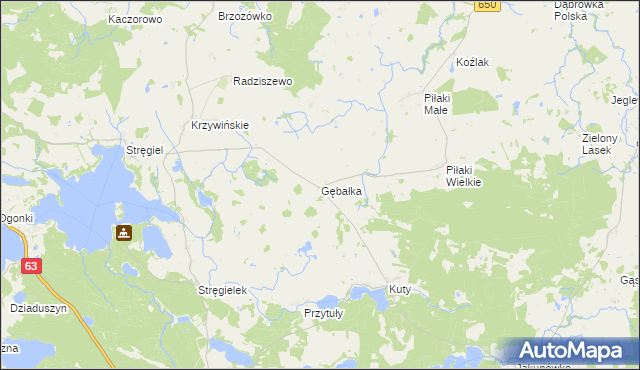 mapa Gębałka, Gębałka na mapie Targeo