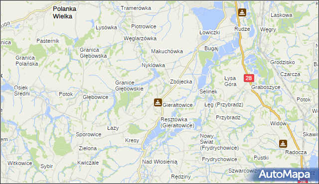mapa Gierałtowiczki, Gierałtowiczki na mapie Targeo