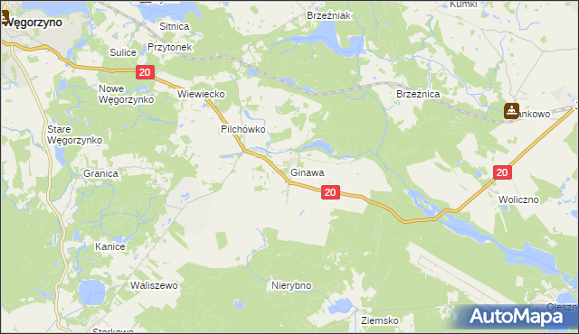 mapa Ginawa, Ginawa na mapie Targeo