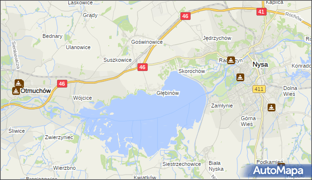 mapa Głębinów, Głębinów na mapie Targeo