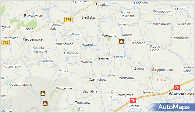 mapa Glewiec, Glewiec na mapie Targeo