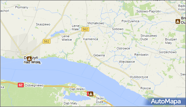 mapa Główina, Główina na mapie Targeo
