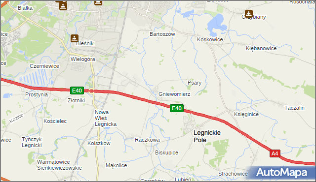 mapa Gniewomierz, Gniewomierz na mapie Targeo